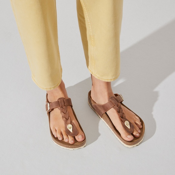 Birkenstock Shoes - Birkenstock Brown Braided Thong Sandals